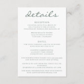 Carte D'accompagnement Mariage de l'arbre d'aspect vert Sage (Devant)