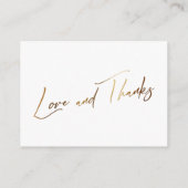 Carte D'accompagnement Mariage de l'écriture manuscrite or bien moderne (Dos)