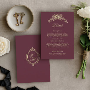 Carte D'accompagnement Mariage de l'ère Régence Détails Élégants de Famil