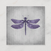 Carte D'accompagnement Mariage de libellules à bijoux pourpre (Dos)