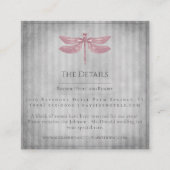 Carte D'accompagnement Mariage de libellules à bijoux rose (Devant)