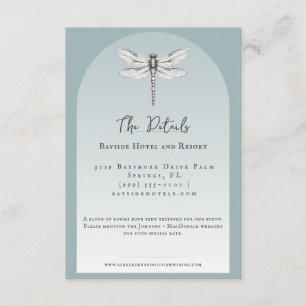 Carte D'accompagnement Mariage de libellules turquoise
