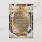 Carte D'accompagnement Mariage de lustre doré fleuri (Devant)