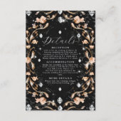 Carte D'accompagnement Mariage de luxe Black Floral Diamonds (Devant)