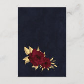 Carte D'accompagnement Mariage de marine chic bordeaux et or (Dos)