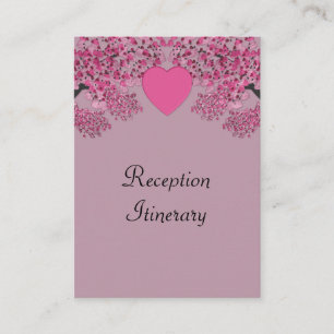 Carte D'accompagnement Mariage de Mauve Pink Velvet Embossés Coeurs