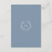 Carte D'accompagnement Mariage de monogramme bleu foncé (Dos)