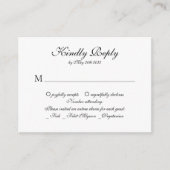 Carte D'accompagnement Mariage de monogramme classique élégant au budget (Devant)