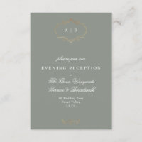 mariage de monogramme en or vert classique
