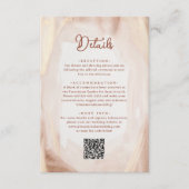 Carte D'accompagnement Mariage de monogramme QR Code Brush Gold et Terrac (Devant)