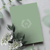 Carte D'accompagnement Mariage de monogramme vert Sage