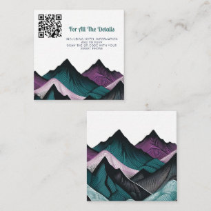 Carte D'accompagnement Mariage de montagne pourpre et Turquoise