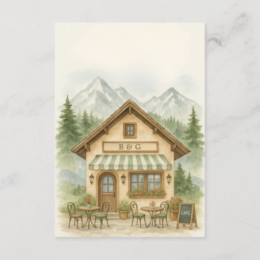 Carte D'accompagnement Mariage de montagne rustique (Dos)