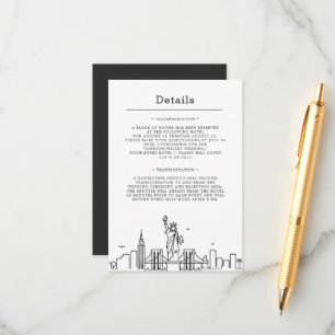 Carte D'accompagnement Mariage de New York   Informations sur le client