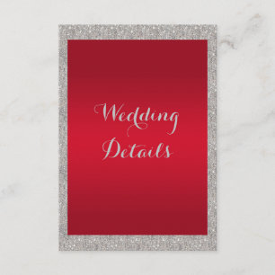 Carte D'accompagnement Mariage de Noël Classe Rubis Rouge et Bauble Brill