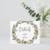 Carte D'accompagnement Mariage de Noël Détails de l'invité (Debout devant)