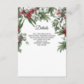 Carte D'accompagnement Mariage de Noël d'hiver des baies de pin rustique (Devant)