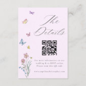 Carte D'accompagnement Mariage de papillon Fleur sauvage Boho (Devant)