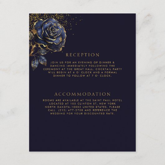 Carte D'accompagnement Mariage de Parties scintillant Rose gothique foncé (Dos)