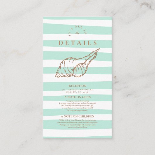 Carte D'accompagnement Mariage de plage à répartition (Devant)