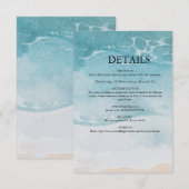 Carte D'accompagnement Mariage de plage bleu d'été (Devant / Derrière)