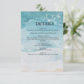 Carte D'accompagnement Mariage de plage bleu d'été (Debout devant)