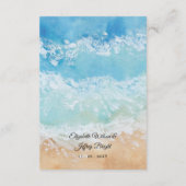 Carte D'accompagnement Mariage de plage d'été à l'aquarelle rustique (Dos)