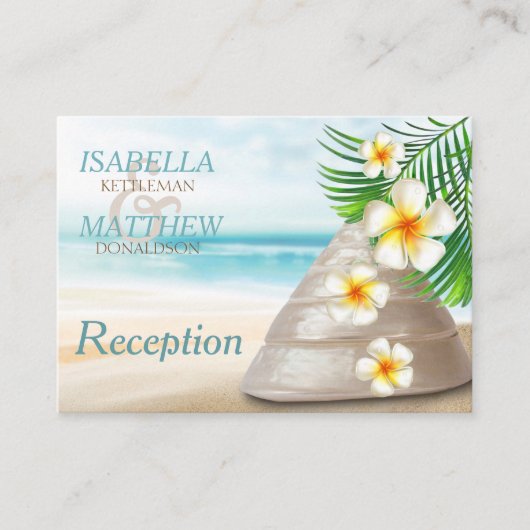 Carte D'accompagnement Mariage de plage pour le Mr & Mrs. | Réception (Devant)