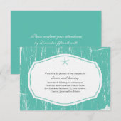 Carte D'accompagnement Mariage de plage rustique en étoile de mer (Devant / Derrière)