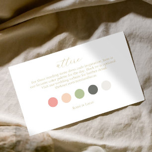 Carte D'accompagnement Mariage de points de couleur d'été Code vestimenta