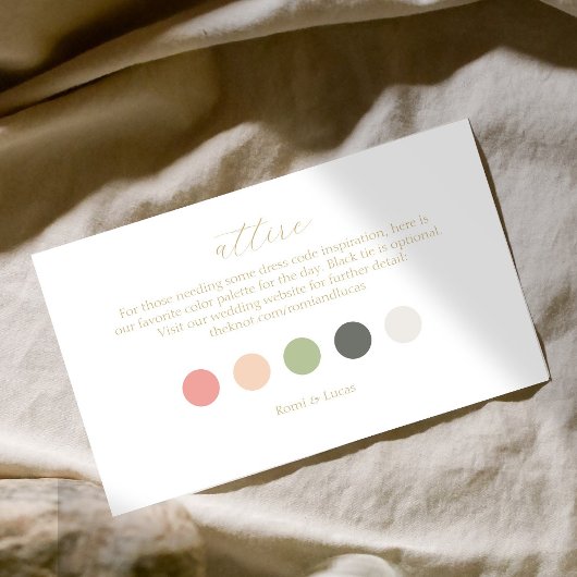 Carte D'accompagnement Mariage de points de couleur d'été Code vestimenta