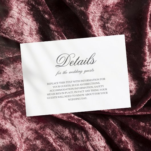 Carte D'accompagnement Mariage de police chic gris foncé