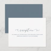 Carte D'accompagnement Mariage de réception bleu et blanc poussiéreux (Devant / Derrière)