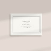 Carte D'accompagnement Mariage de réception de perle à cadre intégré