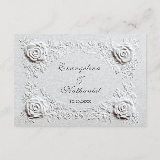 Carte D'accompagnement Mariage de réception de script Rose encadré Faux (Dos)