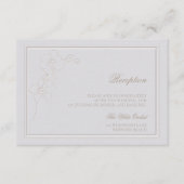 Carte D'accompagnement Mariage de réception en ivoire du cadre d'orchidée (Devant)