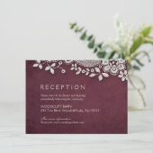 Carte D'accompagnement Mariage de réception rustique dentelle de Bourgogn (Debout devant)