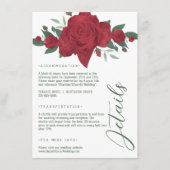 Carte D'accompagnement Mariage de Red Roses Boho (Devant)