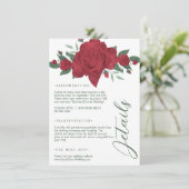 Carte D'accompagnement Mariage de Red Roses Boho (Debout devant)