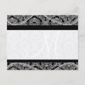 Carte D'accompagnement Mariage de registre cadeau de monogramme noir Dama (Dos)