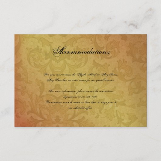 Carte D'accompagnement Mariage de régression d'automne (Devant)