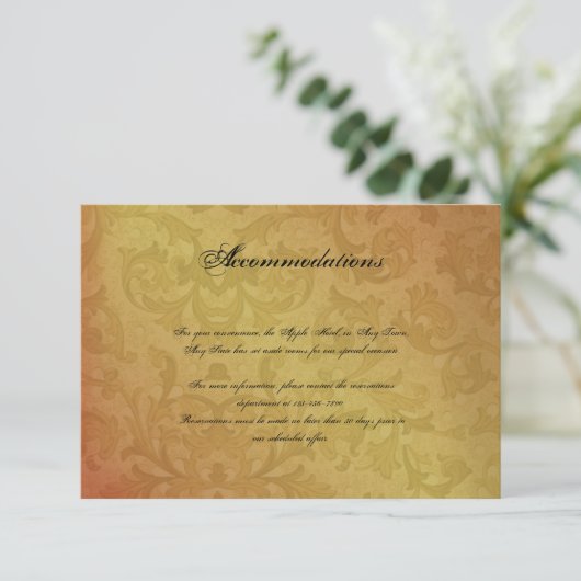 Carte D'accompagnement Mariage de régression d'automne (Debout devant)
