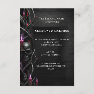 Carte D'accompagnement Mariage de romance sombre gothique de vampire de n