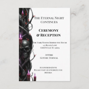 Carte D'accompagnement Mariage de romance sombre gothique vampire de nuit