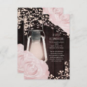 Carte D'accompagnement Mariage de roses roses roses roses rustiques à lan (Devant / Derrière)