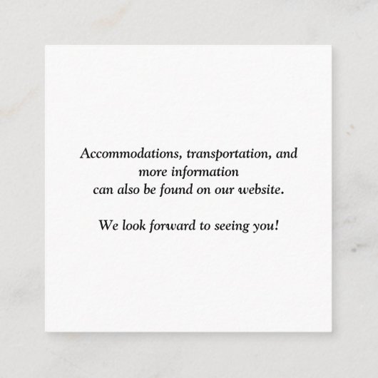 Carte D'accompagnement Mariage de script chic de code QR (Dos)