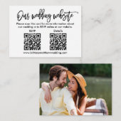 Carte D'accompagnement Mariage de script de brosse moderne QR RSVP Détail (Devant / Derrière)