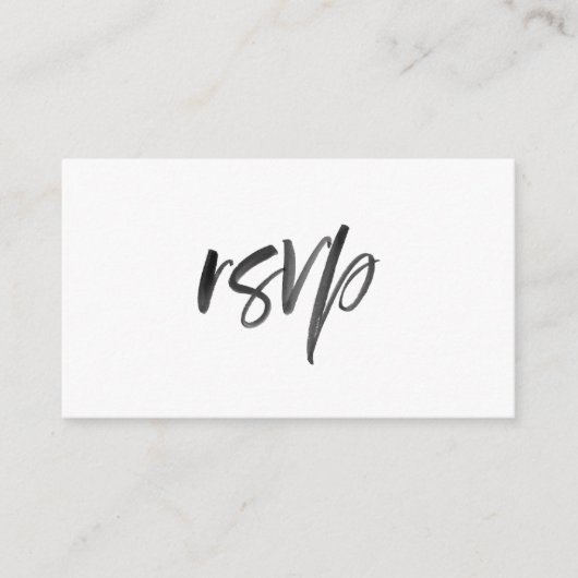 Carte D'accompagnement Mariage de script de brosse RSVP (Devant)