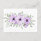 Carte D'accompagnement Mariage de script de fleurs de lavande violette (Dos)