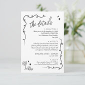 Carte D'accompagnement Mariage de script de gribouillis à la mode Détails (Debout devant)